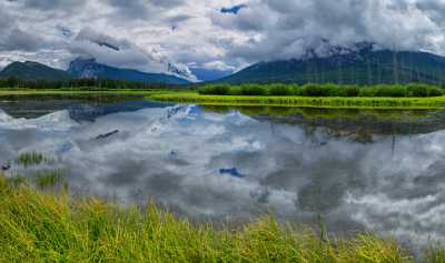 Vermilion Lakes Banff Alberta Canada Panoramic Landscape Photography Rock Sky - 016806 - 16-08-2015 - 13049x7726 Pixel Vermilion Lakes Banff Alberta Canada Panoramic Landscape Photography Rock Sky Fine Art Photographers Summer River Royalty Free Stock Images Hi Resolution Fine...