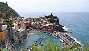 Vernazza Vernazza - Liguria - Italy - Ligurian Sea - Riviera - Port - Boat - Yacht - Gulf - Colorful - Summer - Beach - Outlook -...