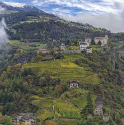 Chiusa Klausen Convento Sabiona Kloster Autumn Blue Sky Town Shoreline Cloud Fine Art Landscapes - 024243 - 20-10-2016 - 12449x12492 Pixel Chiusa Klausen Convento Sabiona Kloster Autumn Blue Sky Town Shoreline Cloud Fine Art Landscapes Fine Art Posters Prints For Sale Fine Art Print Panoramic...