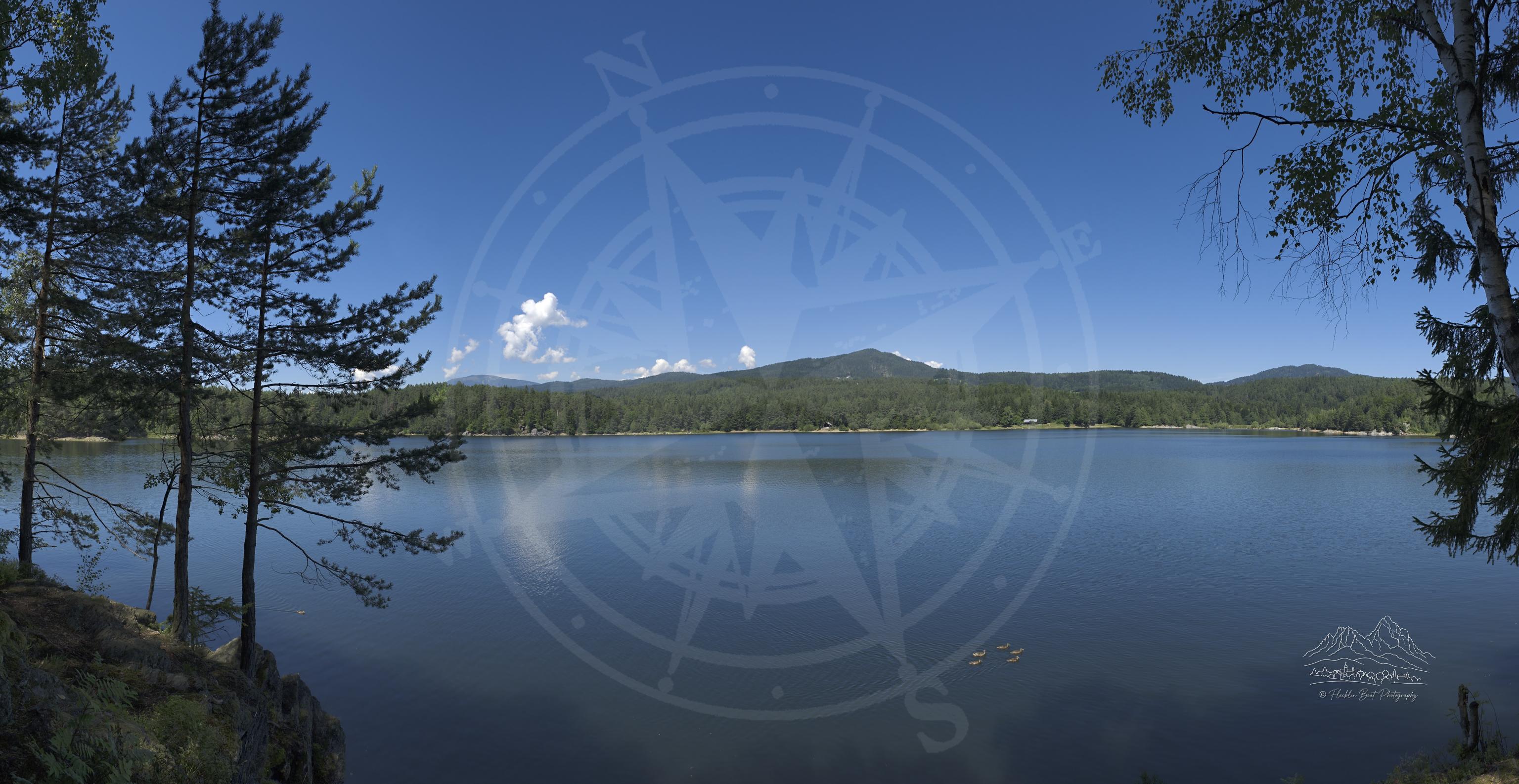 Summer Panorama of Forstsee Lake Shore at Techelsberg am Wörther See, Carinthia