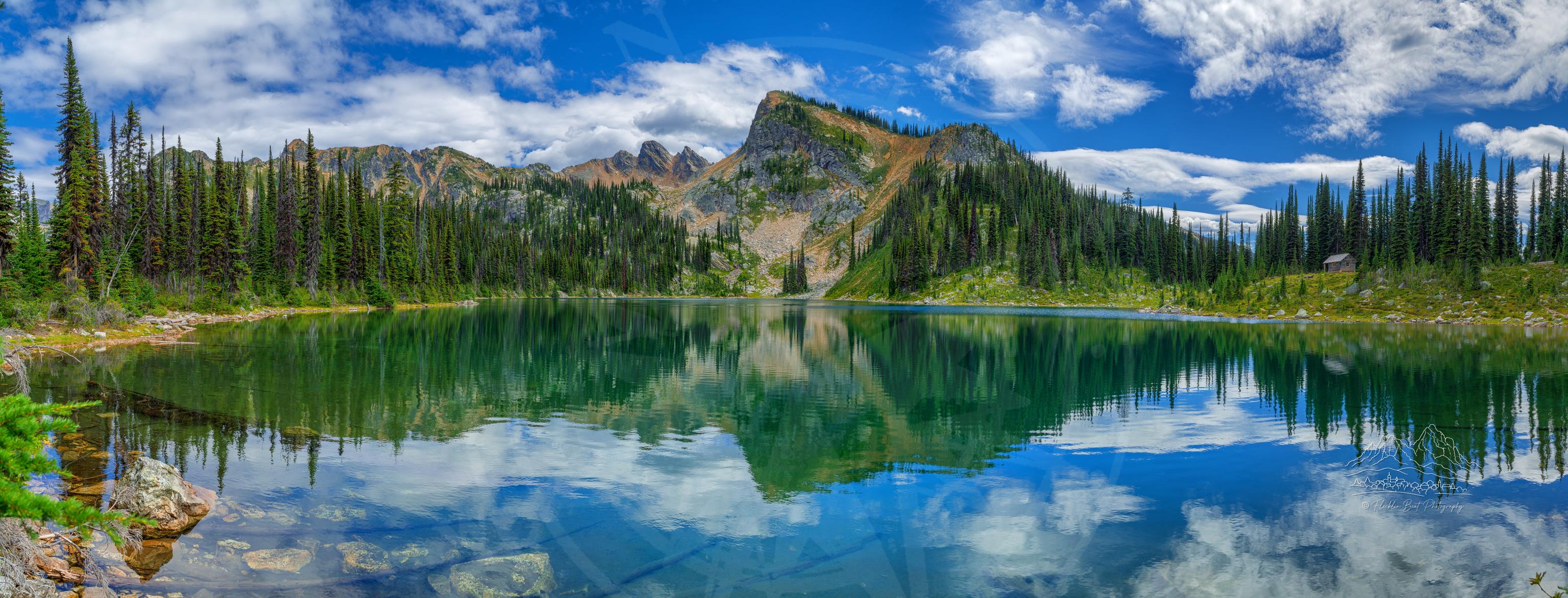 Panoramic Summer Landscape of Eva Lake Trail in British Columbia, Canada