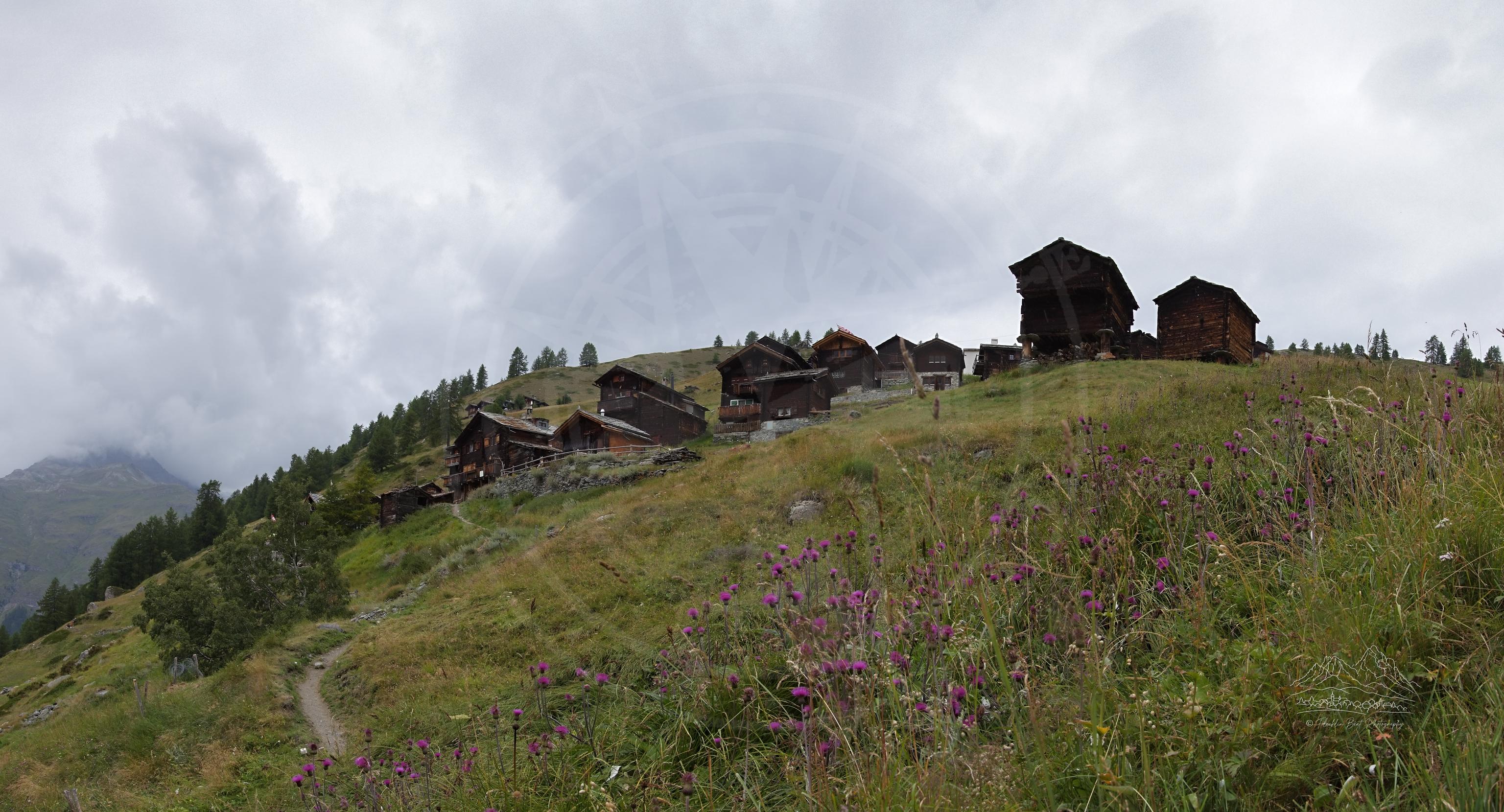 Summer Panorama of Findeln Village near Zermatt, Switzerland