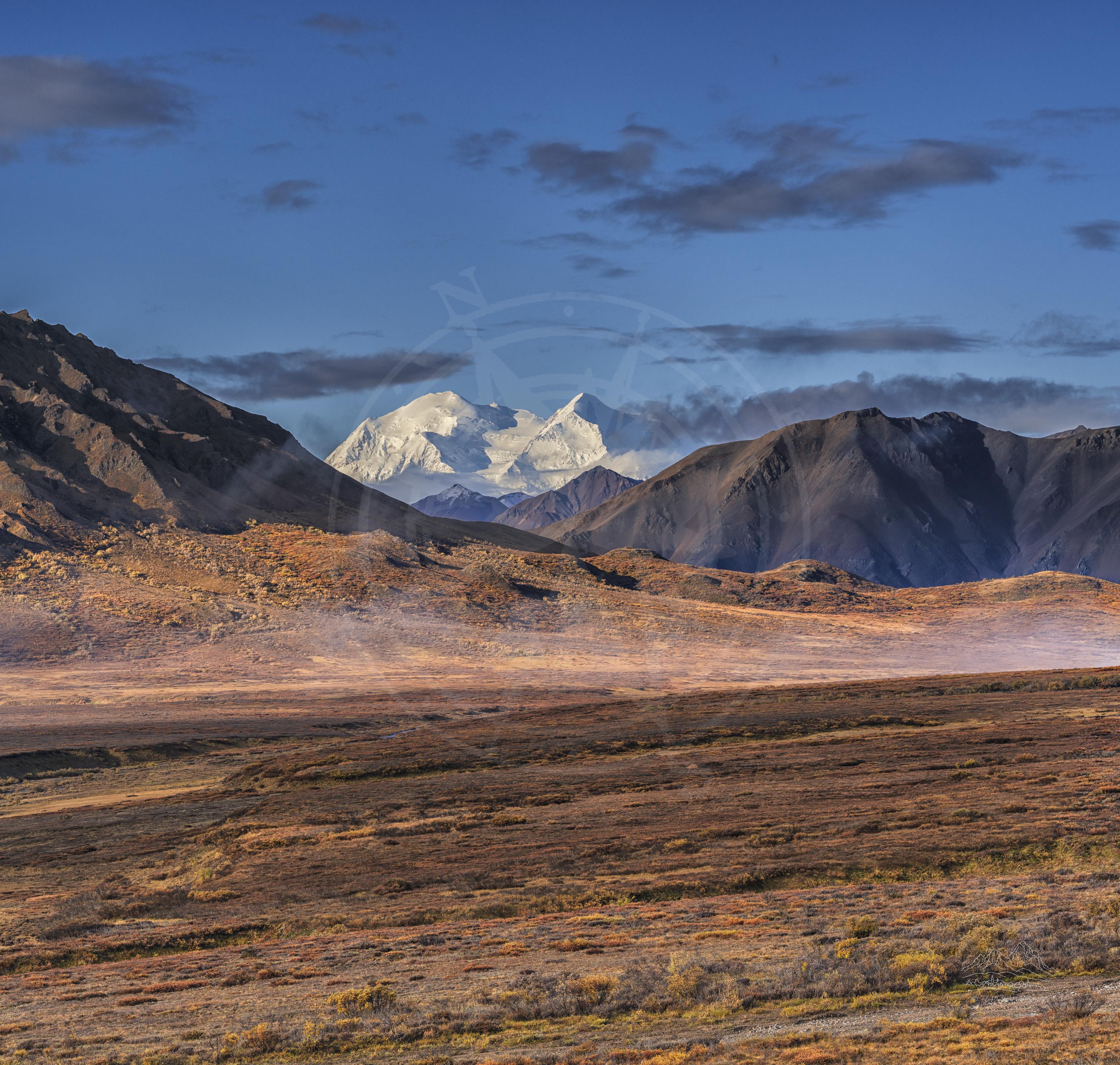 Panorama Autunnale del Paesaggio Montano a Denali National Park, Mount McKinley