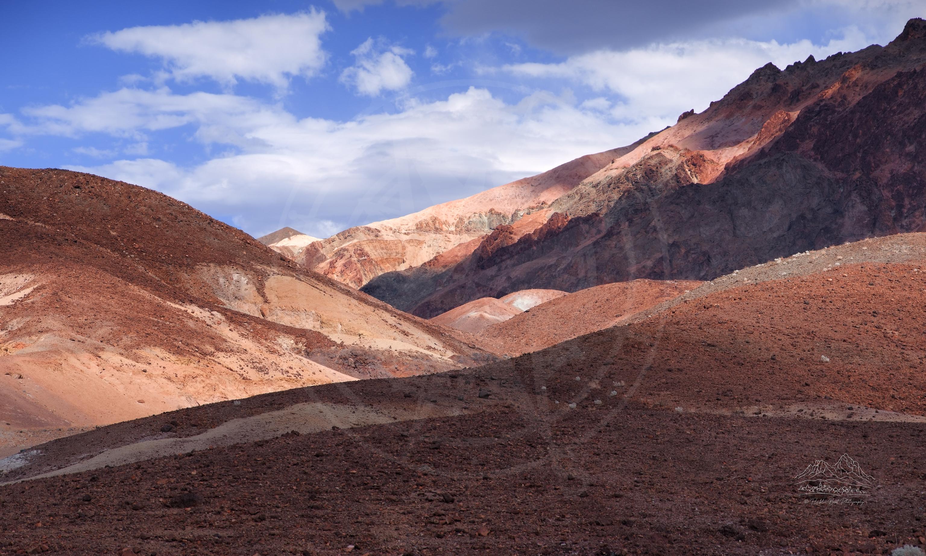 Autumn panoramic landscape at Artists Drive Scenic Loop, California