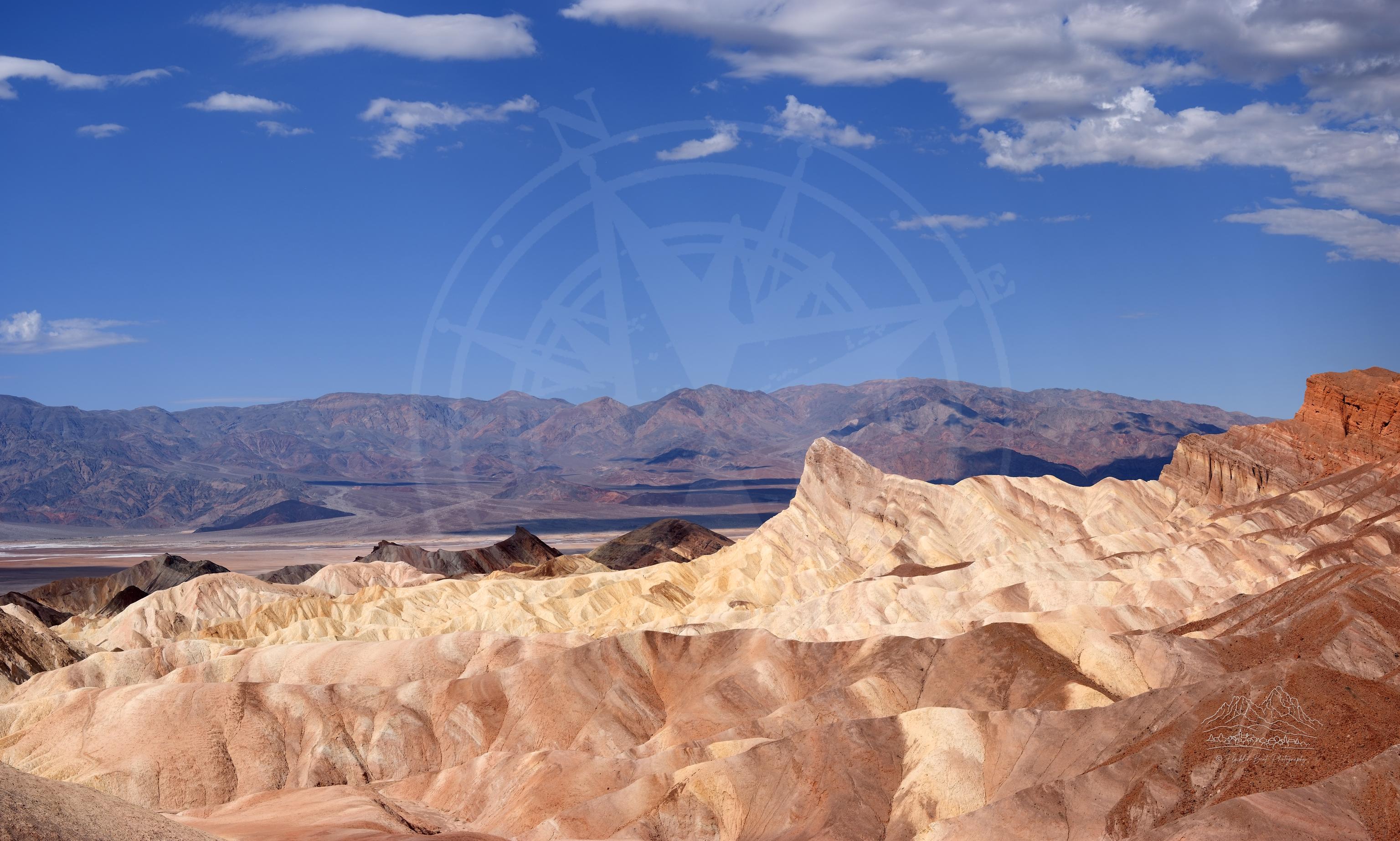 Panoramic Autumn Landscape at Zabriskie Point Trail, California