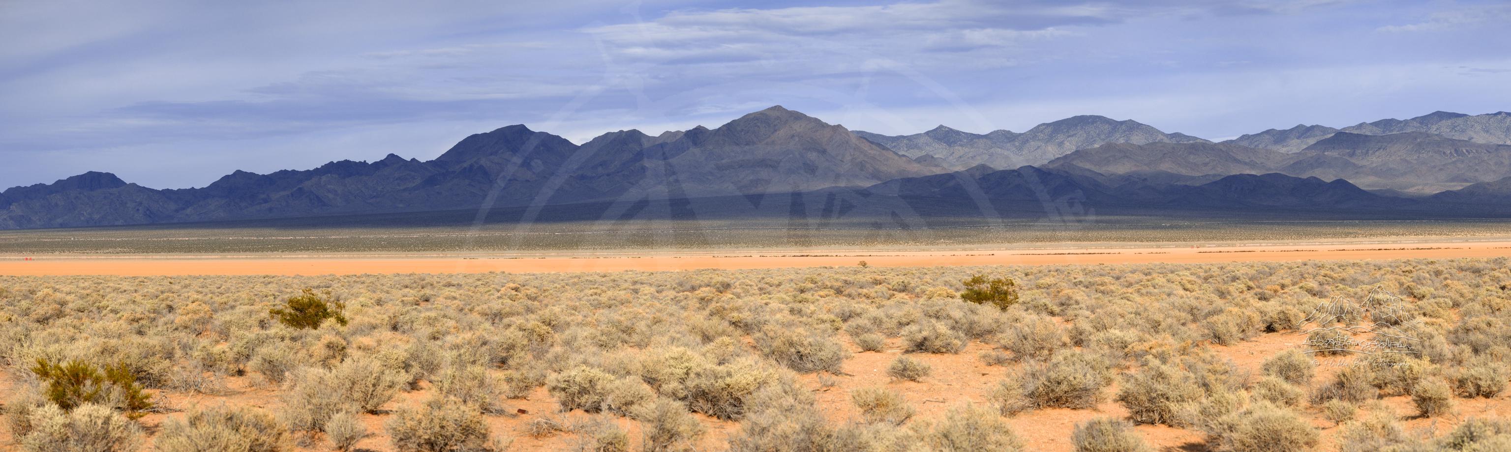 Panoramic Mojave Desert Landscape on Yates Well Road in Autumn