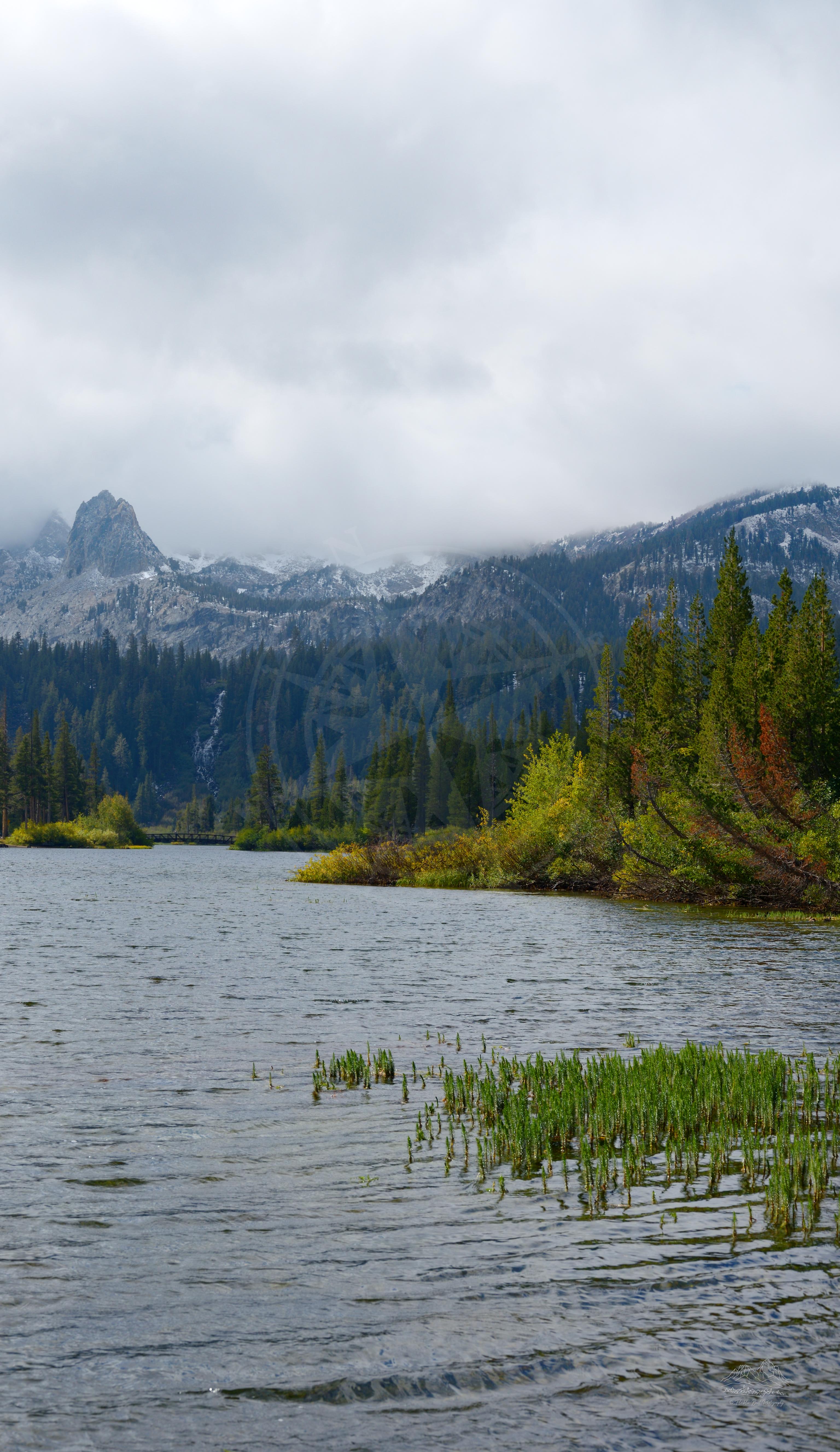 Panoramic Autumn Mountain Lake View at Lake Mary Road, Mammoth Lakes