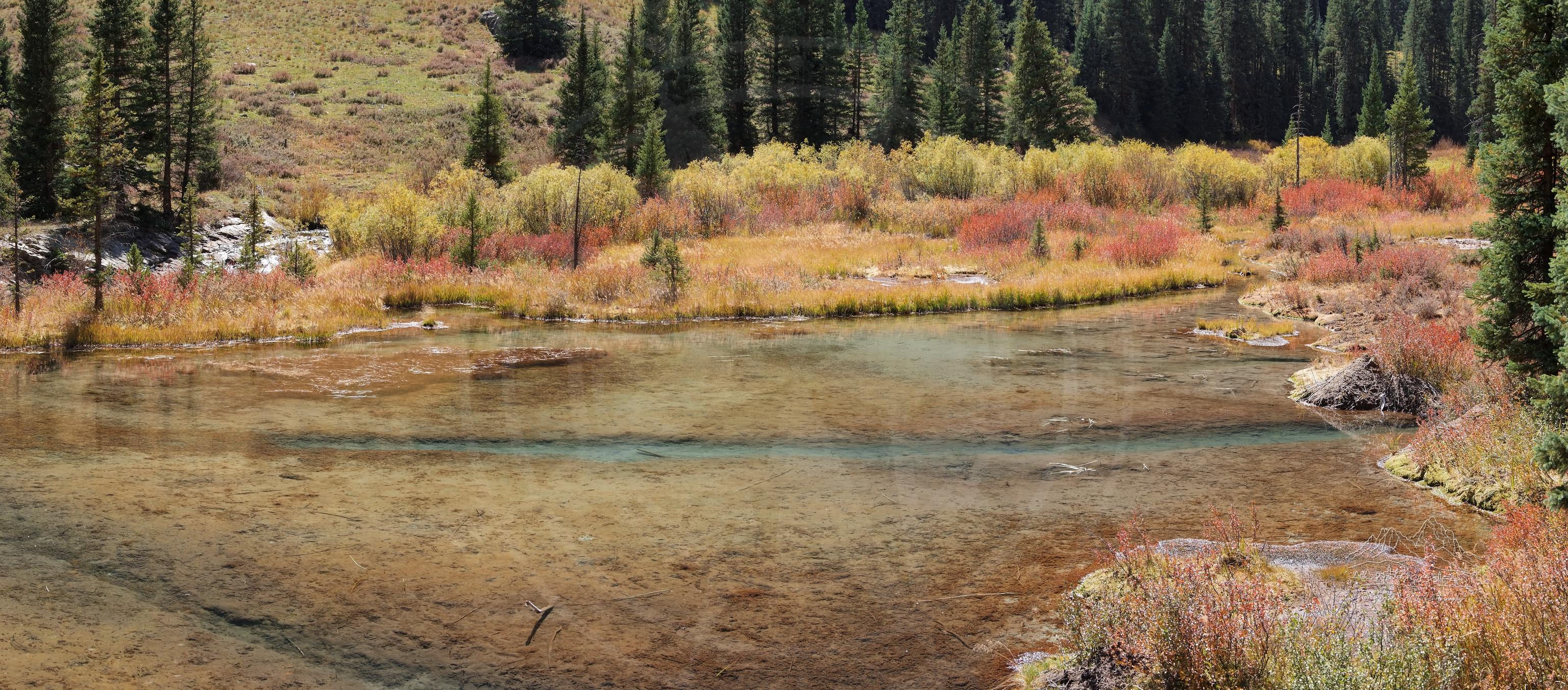 Herbst Panorama vom Bergwald an der South Mineral Road, Colorado