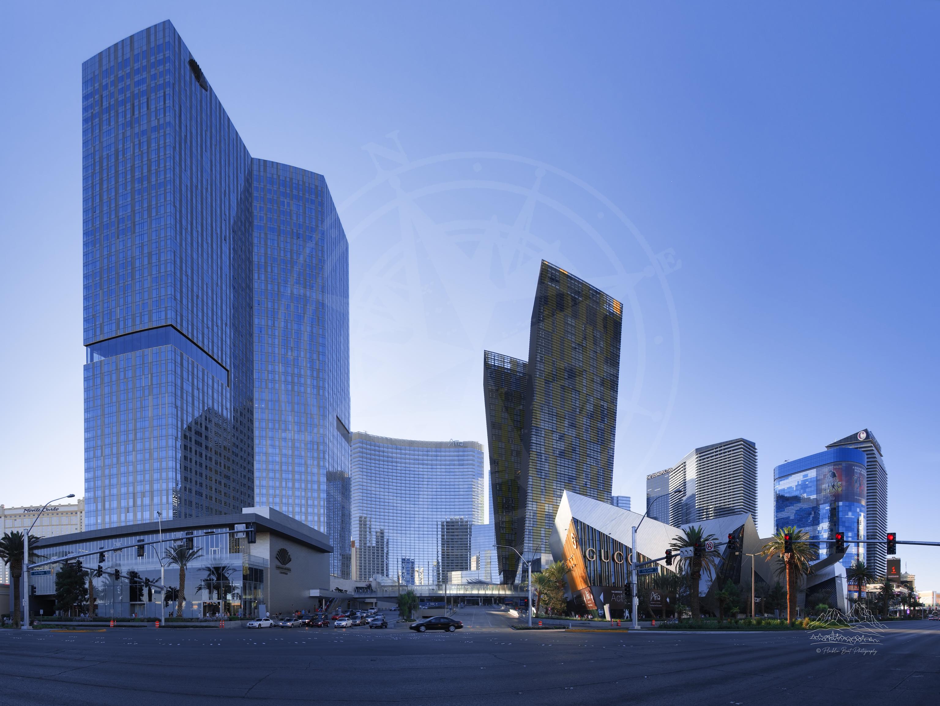 Panorama-Nachtskyline der South Las Vegas Boulevard im Herbst