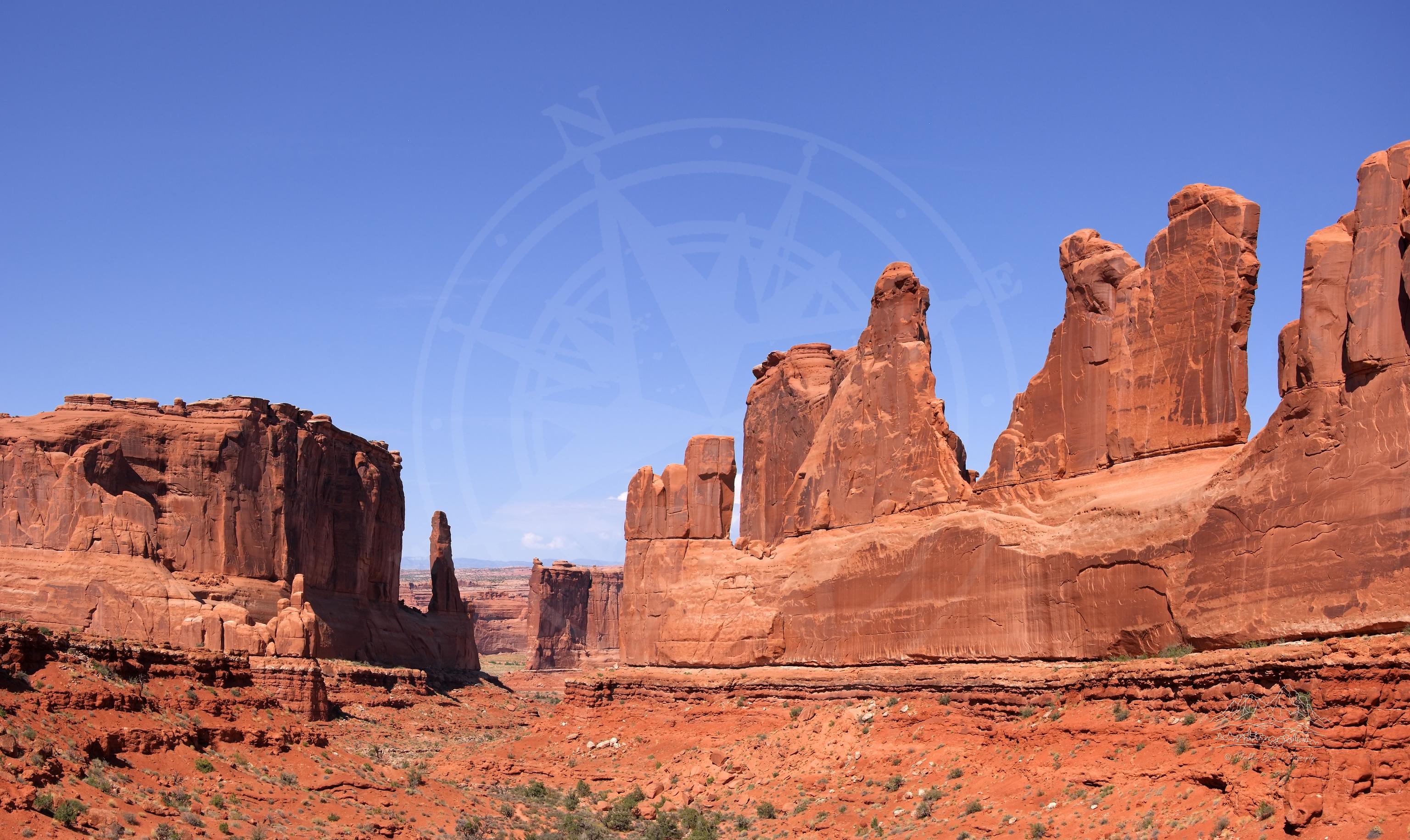 Herbstliches Panorama am Park Avenue Aussichtspunkt, Arches Nationalpark
