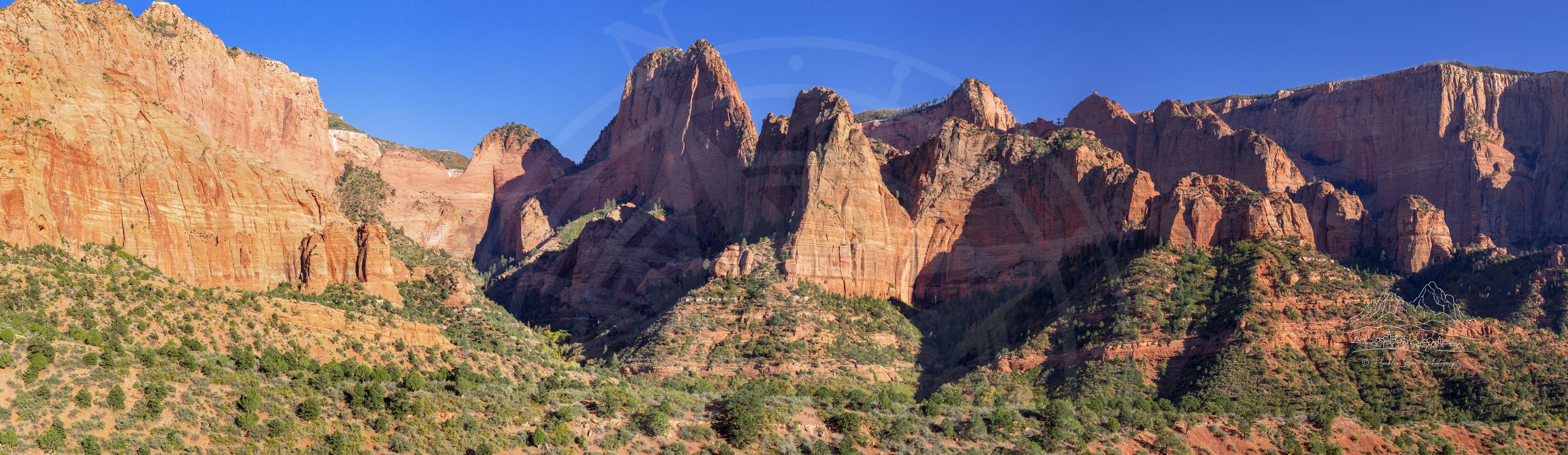 Panorama Autunnale dal Belvedere Lee Pass nel Kolob Canyon, Utah