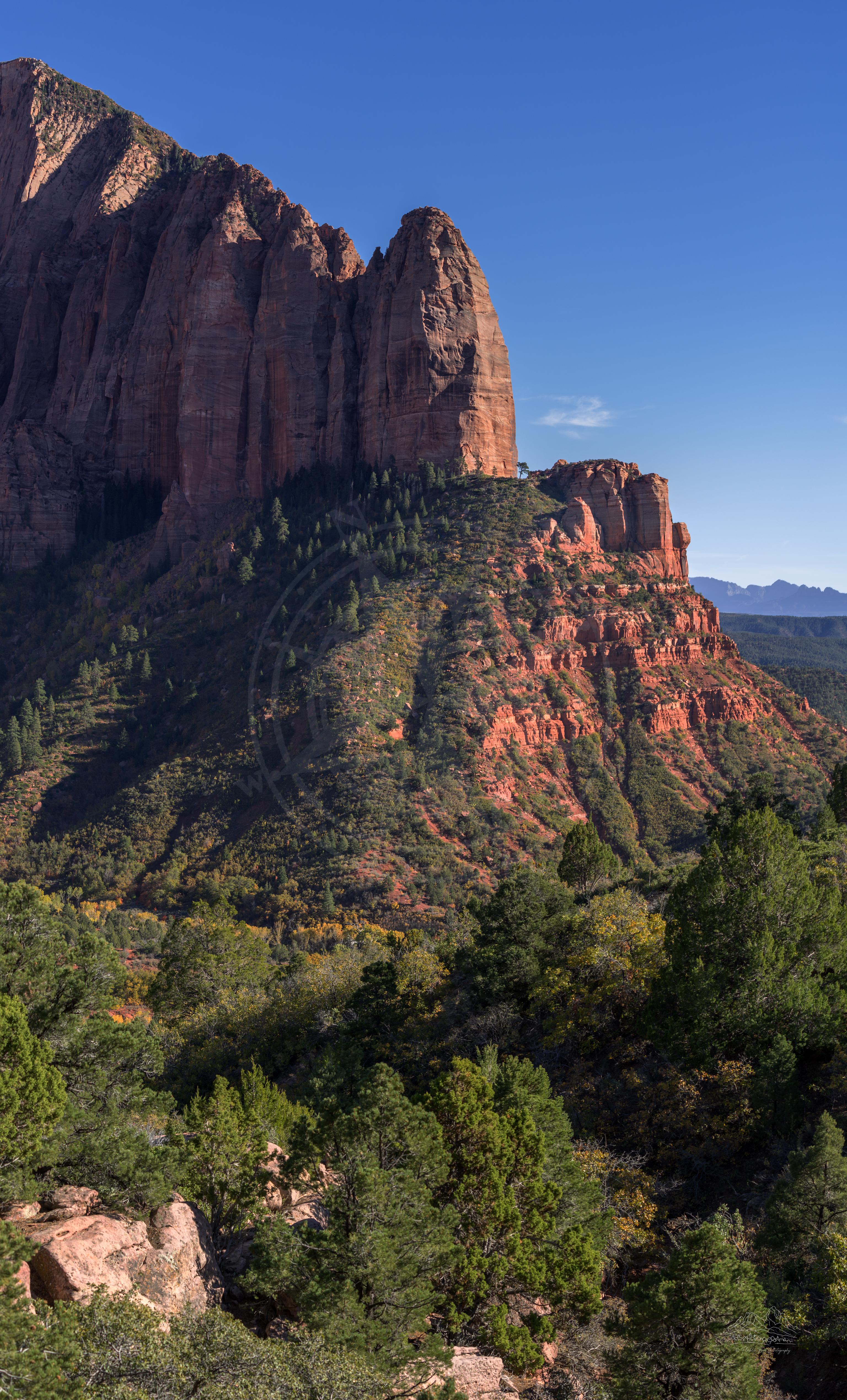 Vista panoramica autunnale a Lee Pass, Kolob Canyon Utah