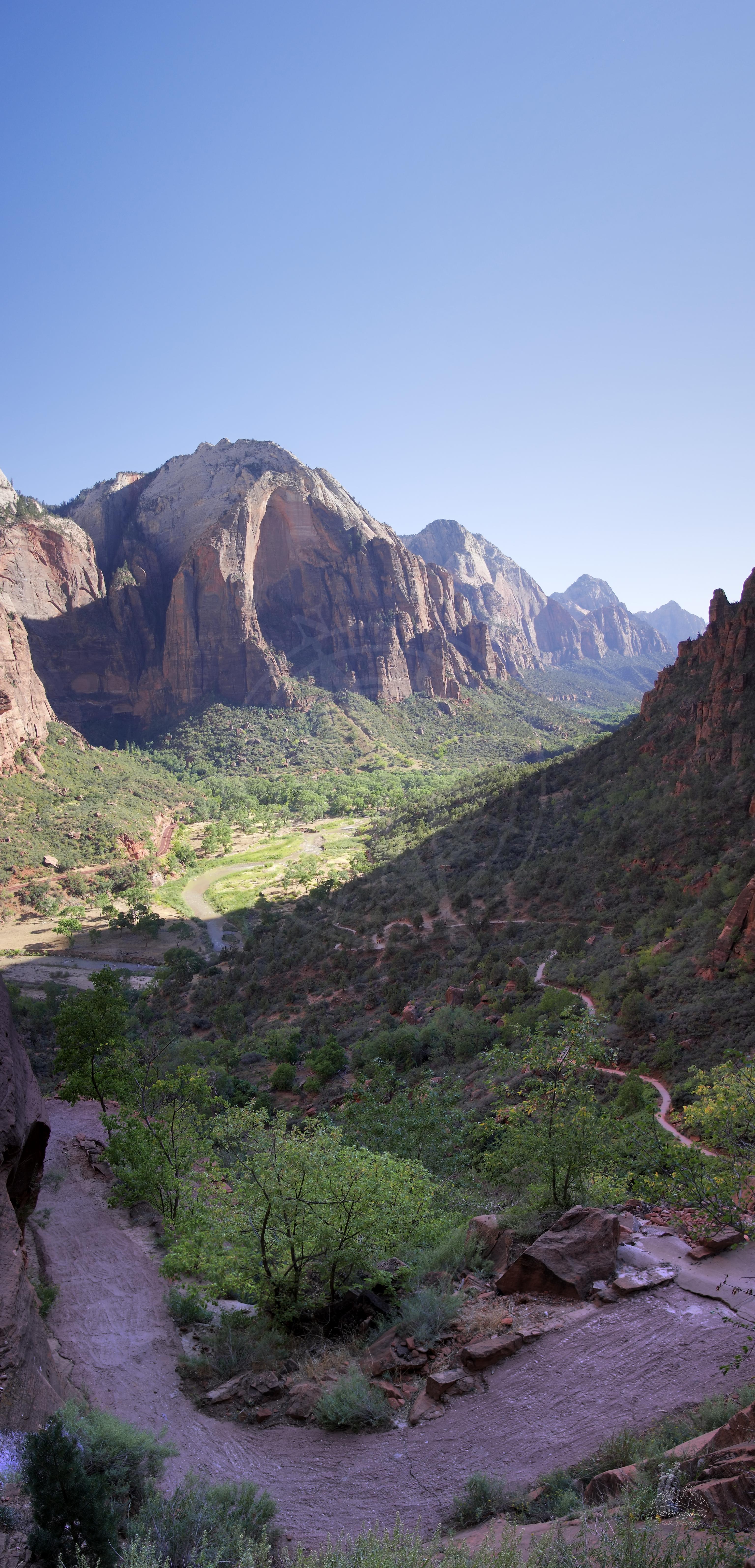 Panorama Herbsttalblick vom West Rim Trail in Utah
